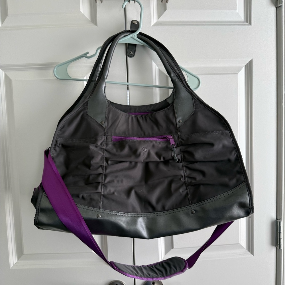 Athleta gray and Purple Shoulder Exercise Bag